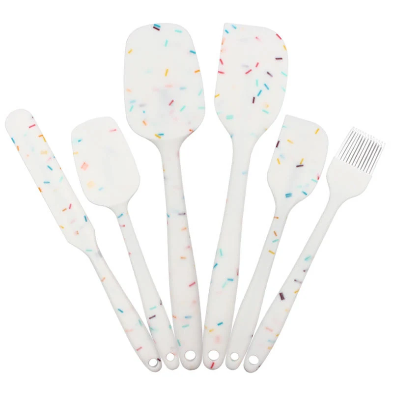 6-Piece Silicone Baking Spatula Set with Pastry Brush