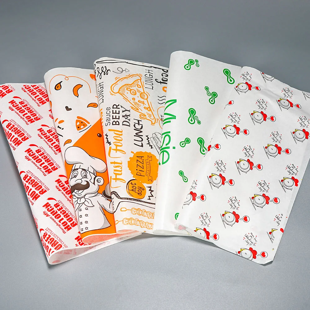 Custom Printed Greaseproof Paper for Burgers, Fries and Deli Food