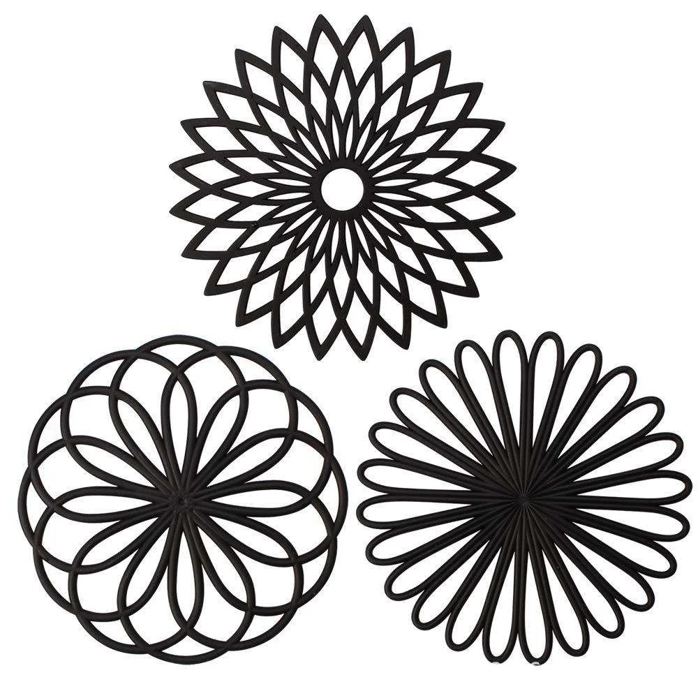 Round Silicone Trivet Sets for Hot Pots and Pans